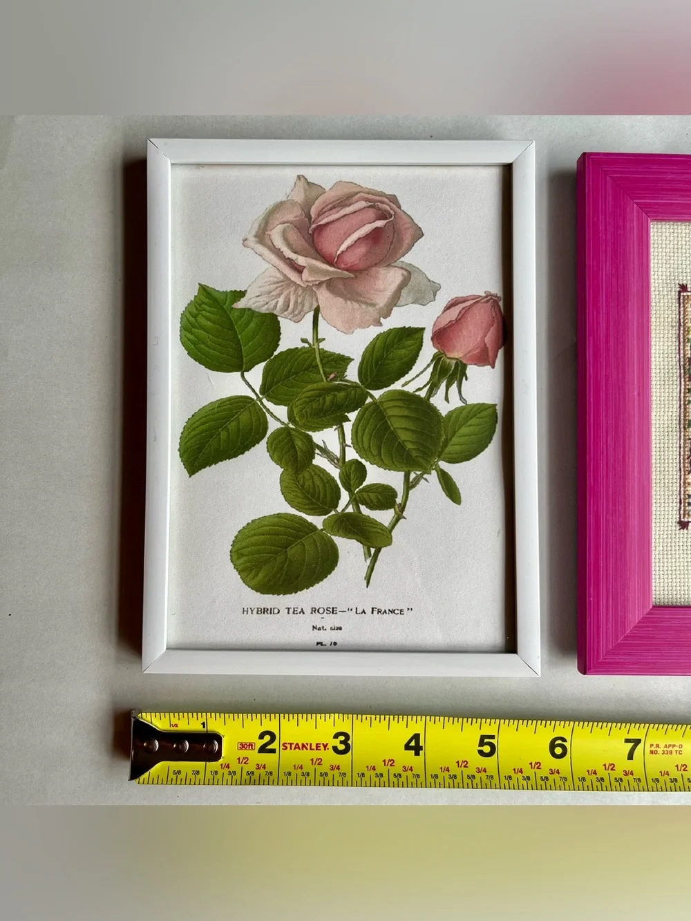 Vintage Wood & Metal Picture Photo Frames w/ Fine Art Prints-Set of 3